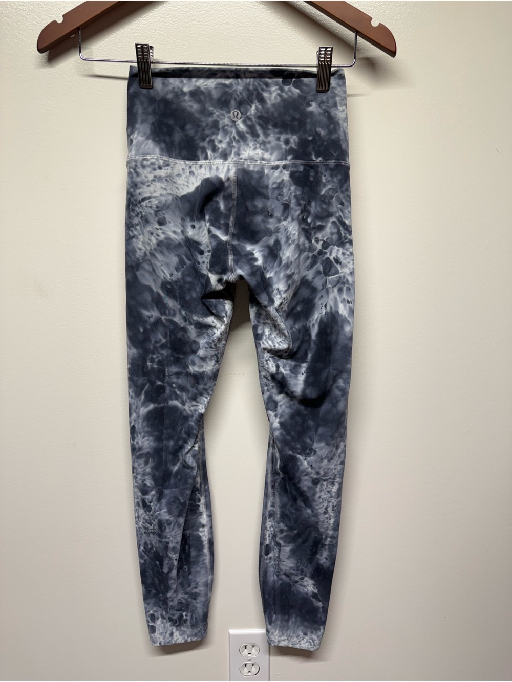 lululemon athletica Kids' Black and Gray Tie-Dye Leggings